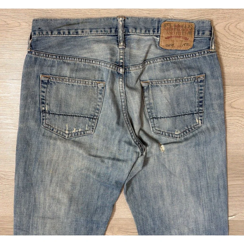 Vintage Abercrombie & Fitch Mens Jeans 30x30 Distressed Ripped Button Fly Y2K⁠